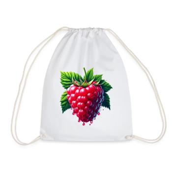 Runny leafy raspberry - Drawstring Bag - white - Front
