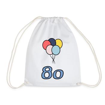 80. 80 ANS. 80e ANNIVERSAIRE. ANNIVERSAIRE 80 ANS. - Sac de sport léger - blanc - Devant