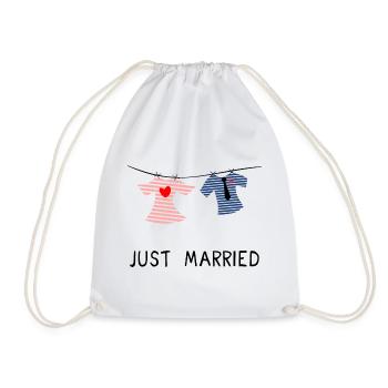 JUST MARRIED. MARRIED. ES LEBE DIE EHE - Turnbeutel - Weiß - Vorne