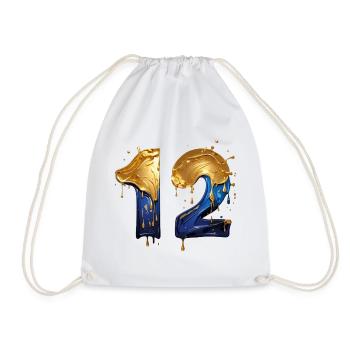 NR. 12 NUMMER 12 COOL 12. GEBURTSTAG - Turnbeutel - Weiß - Vorne