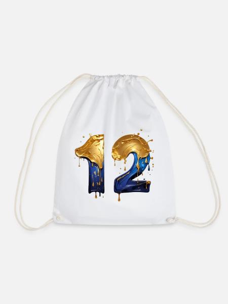 NO. 12 NUMBER 12 COOL 12TH BIRTHDAY - Drawstring Bag - white