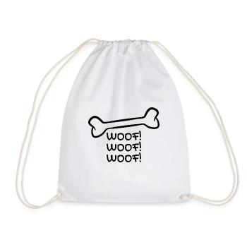 Hund Knochen - Turnbeutel - Weiß - Vorne