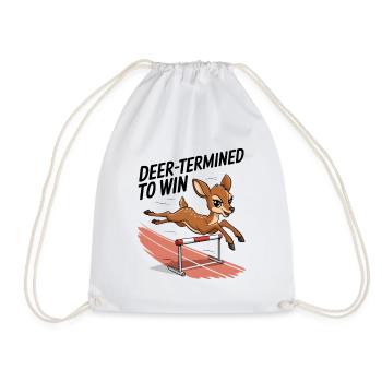 Deer-Termined To Win - Drawstring Bag - white - Front
