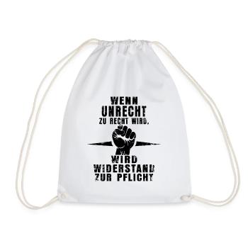 Resistance Is Mandatory - Statement Shirt - Drawstring Bag - white - Front