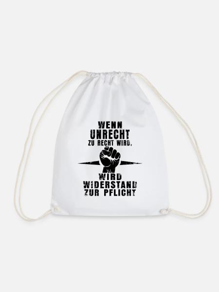 Resistance Is Mandatory - Statement Shirt - Drawstring Bag - white