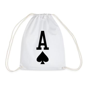 Carte à jouer au poker - As de pique - Sac de sport léger - blanc - Devant