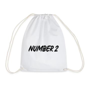 Number 2 - zwei - zweiter - zweite - 2 - Nummer 2 - Turnbeutel - Weiß - Vorne
