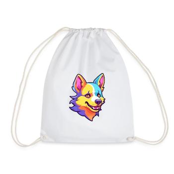 Dingo Hunderasse Cartoon Kawaii Illustration - Turnbeutel - Weiß - Vorne