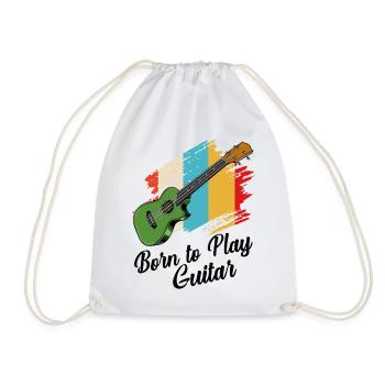 guitar - Drawstring Bag - white - Front