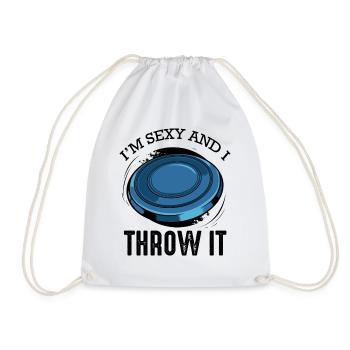 Disc golf saying funny pun frisbee gift - Drawstring Bag - white - Front