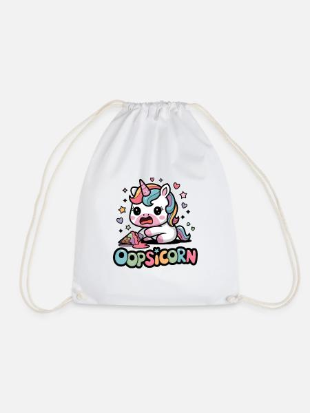 Oopsicorn - Drawstring Bag - white