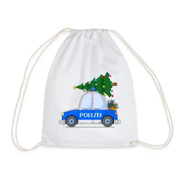 Polizeiauto Weihnachten - Turnbeutel - Weiß - Vorne