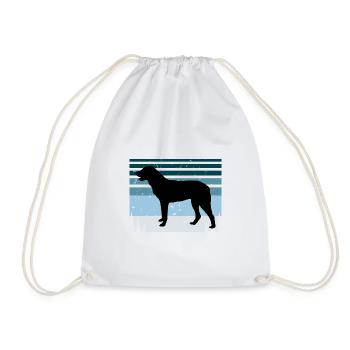 Cao De Castro Laboreiro Hund Silhouette Retro Sonne - Turnbeutel - Weiß - Vorne