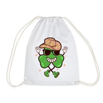 Ein glücklicher Cowboy Retro St Patty s Day - Turnbeutel - Weiß - Vorne