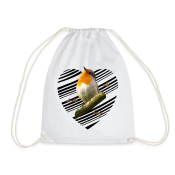 Rotkehlchen Singvogel - Turnbeutel - Weiß - Vorne