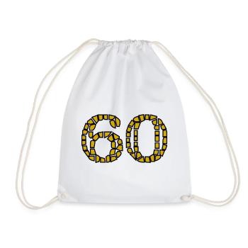 60. 60 ANS. 60e ANNIVERSAIRE. ANNIVERSAIRE 60 ANS. - Sac de sport léger - blanc - Devant