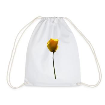 gelbe Mohnblume Mohn - Turnbeutel - Weiß - Vorne