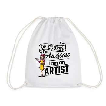 Of course I'm awesome, I am an Artist - Turnbeutel - Weiß - Vorne