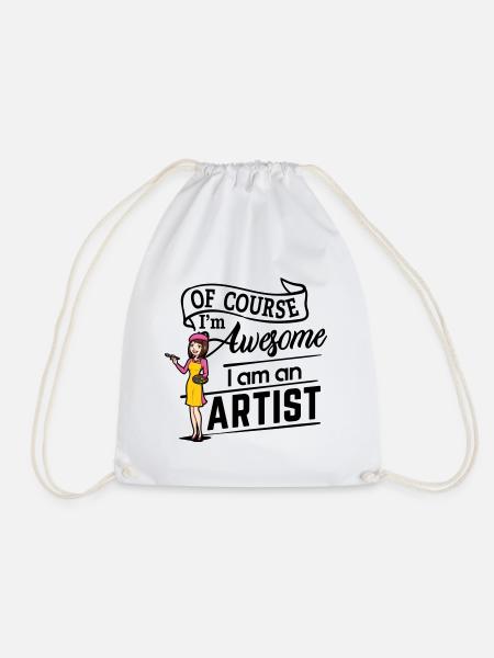 Of course I'm awesome, I am an Artist - Turnbeutel - Weiß