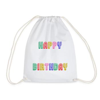 ALLES GUTE ZUM GEBURTSTAG. JAHRESTAG. - Turnbeutel - Weiß - Vorne
