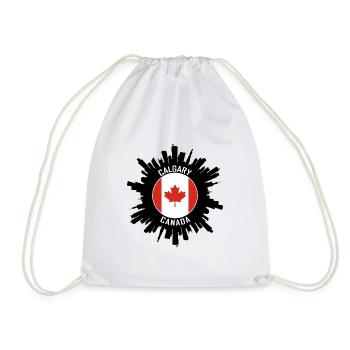 Calgary Skyline Kanada Flagge Reisesouvenir - Turnbeutel - Weiß - Vorne