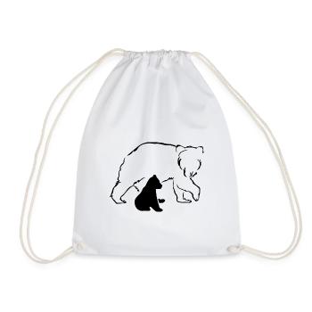 Ours ours ours brun mère bébé nature forêt amour - Sac de sport léger - blanc - Devant