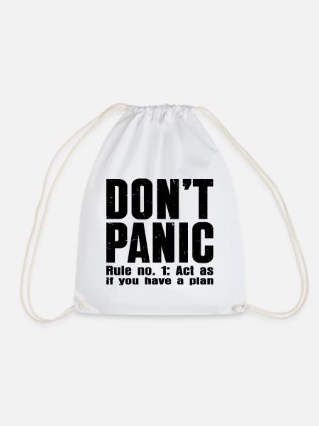DON'T PANIC – Rule #1 Shirt - Drawstring Bag - white