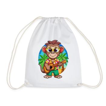 Lunettes de soleil de plage d’été de dessin animé de singe drôle - Sac de sport léger - blanc - Devant