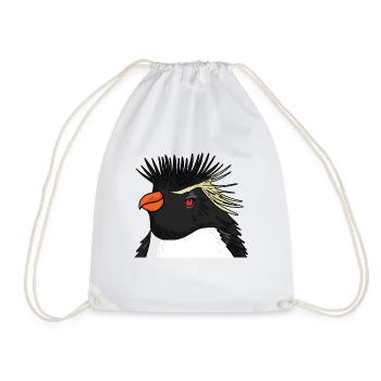 Pinguin mit Haare Felsenpinguin - Turnbeutel - Weiß - Vorne