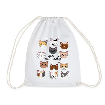 Cat Lady - Turnbeutel - Weiß - Vorne