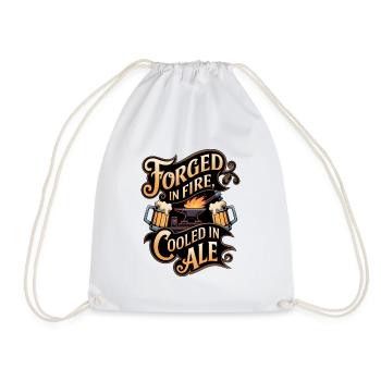 Forge In Fire Cooled In Ale - Drawstring Bag - white - Front