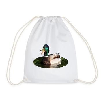 Stockente Ente - Turnbeutel - Weiß - Vorne