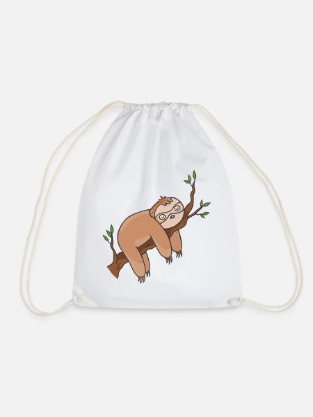 sloth - Drawstring Bag - white