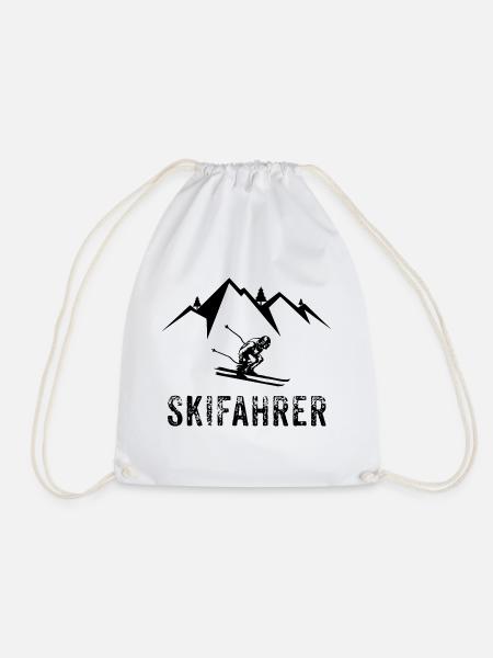 Skifahrer Skifahren - Turnbeutel - Weiß