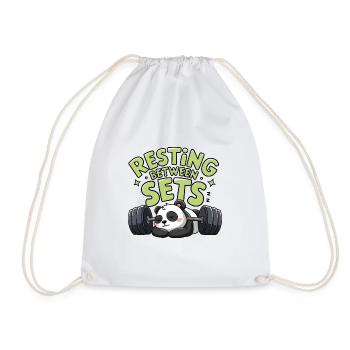 Resting Between Sets - Drawstring Bag - white - Front
