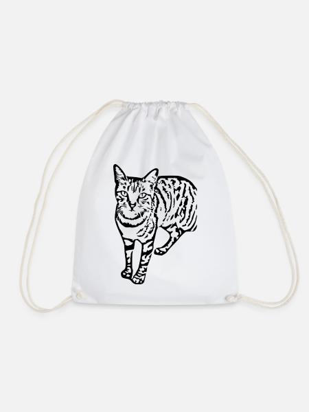 Schwarze Katze Katze Süßes Kätzchen Weihnachtsgeschenk - Turnbeutel - Weiß