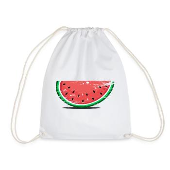 Wassermelone Design Scheibe used - Turnbeutel - Weiß - Vorne