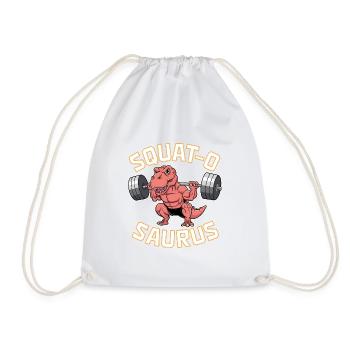 Squat-O Saurus - Drawstring Bag - white - Front