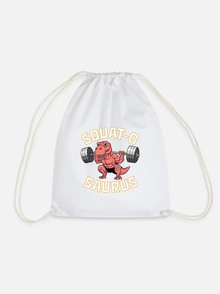 Squat-O Saurus - Drawstring Bag - white