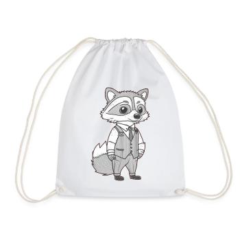 Busy Fox - Drawstring Bag - white - Front