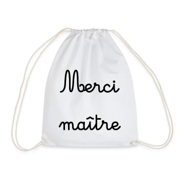 MASTER. THANK YOU. THANK YOU MASTER - Drawstring Bag - white - Front