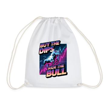 Buy The Dips Ride The Bull - Drawstring Bag - white - Front