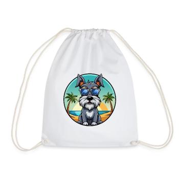 Standard Schnauzer Hunderasse Cartoon Sonnenbrille - Turnbeutel - Weiß - Vorne