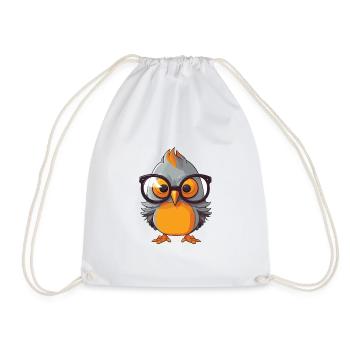 Kuckuck trägt Brille Karikatur Kawaii Illustration - Turnbeutel - Weiß - Vorne