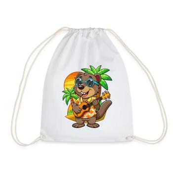 Lustige Biber Cartoon Sommer Strand Sonnenbrille - Turnbeutel - Weiß - Vorne