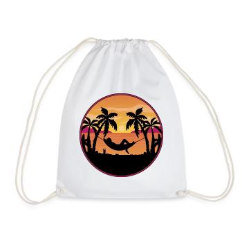 Hammock des palmiers Coucher du soleil - Sac de sport léger - blanc - Devant