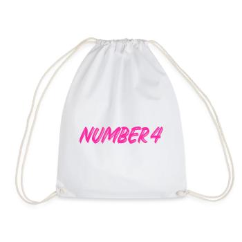 Number 4 - vier - vierter - vierte - 4 - Nummer 4 - Turnbeutel - Weiß - Vorne