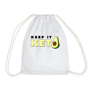 Keep It Keto Avocado Spruch Ketogene Diät Geschenk - Turnbeutel - Weiß - Vorne