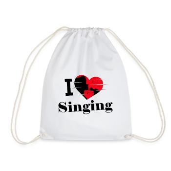 I love Singing - Herz mit Sängerin Silhouette - Turnbeutel - Weiß - Vorne