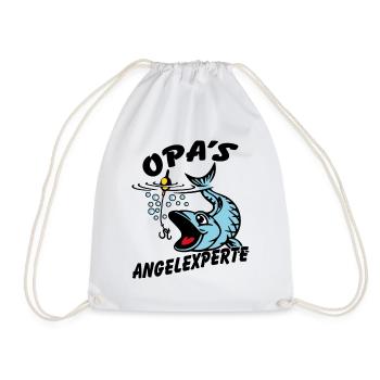 Opa's Angelexperte - Angeln mit Opa - Turnbeutel - Weiß - Vorne